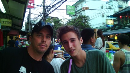 My Dad and I eating in Bangkok in March, 2015
