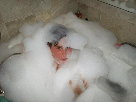 That one time I overflowed my Nana's bath with bubbles